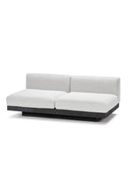 Rudolph - Banc 2 Places D'intérieur - Aluminium, Bois Et Tissu D'ameublement - Blanc Cassé Noir