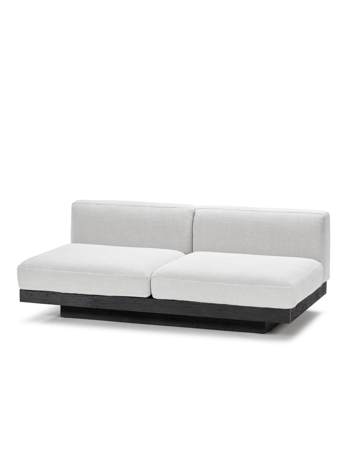 Rudolph - Banc 2 Places D'intérieur - Aluminium, Bois Et Tissu D'ameublement - Blanc Cassé Noir