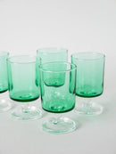 Lot De 5 Petits Verres À Vin En Verre Vert - Luminarc - 1970