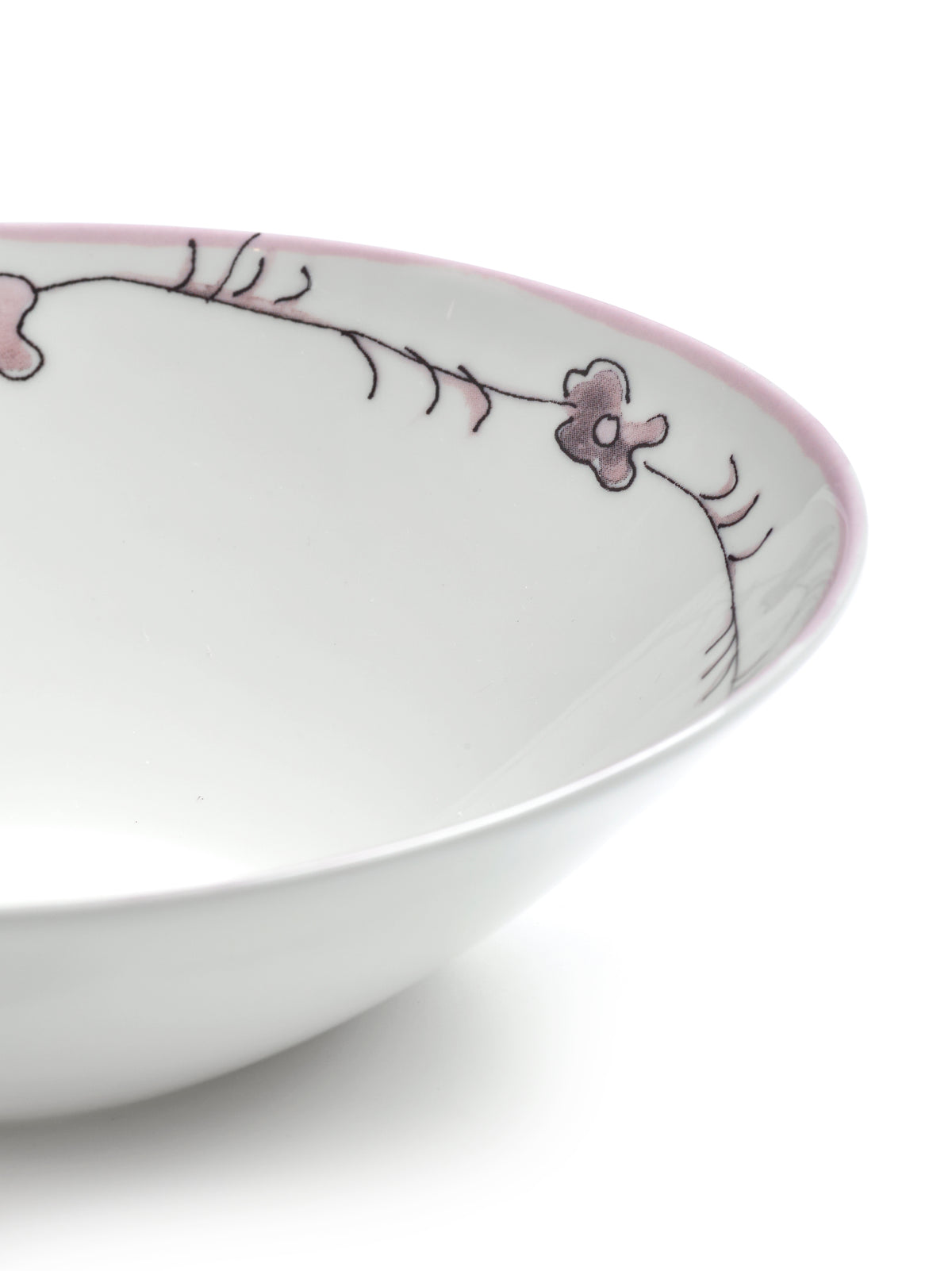 Midnight Flowers - Lot De 2 Bols Bas - L - Porcelaine Bone China - Foncé Viola