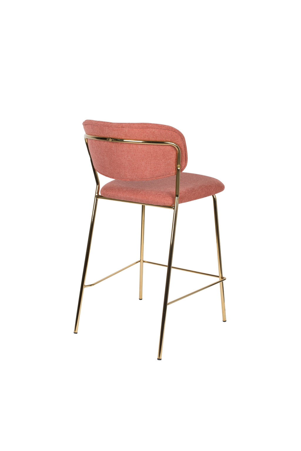 Jolien - Bar & Counter Stool - Fabric - Gold/Pink