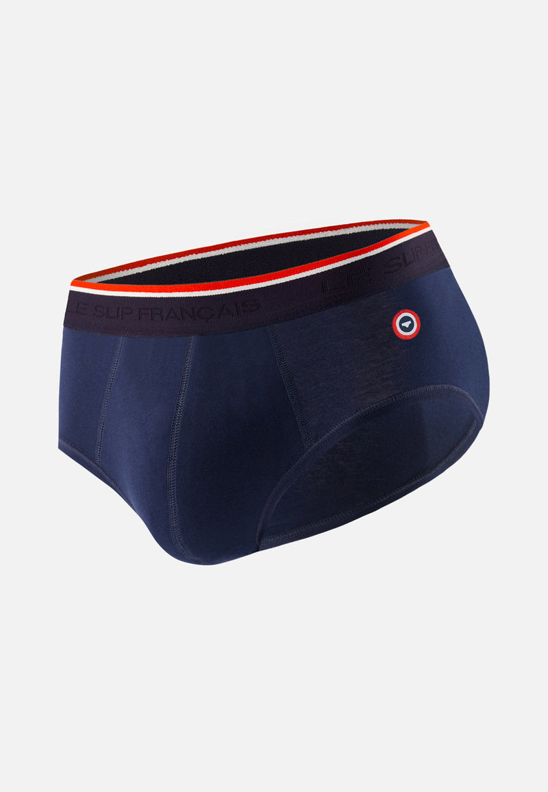 Slip Bleu Marine En Coton Avec Cocarde - Terrible Marine