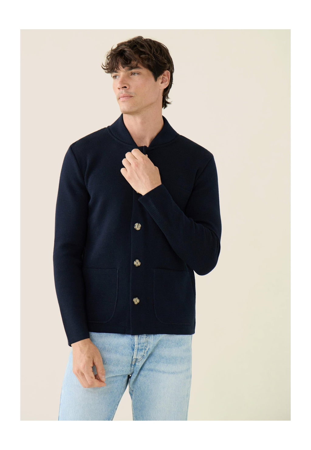 Gilet Eloi En Maille - Marine