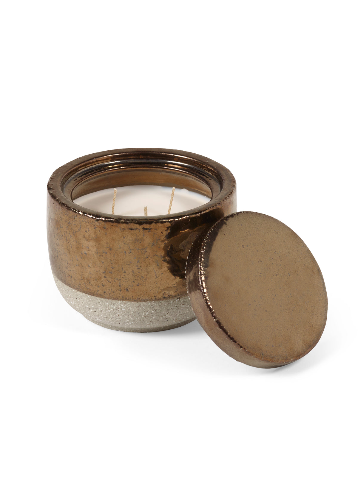 Candles Charred Santal - Bougie D'ambiance - M - Cire De Soja Et Paraffine - Or