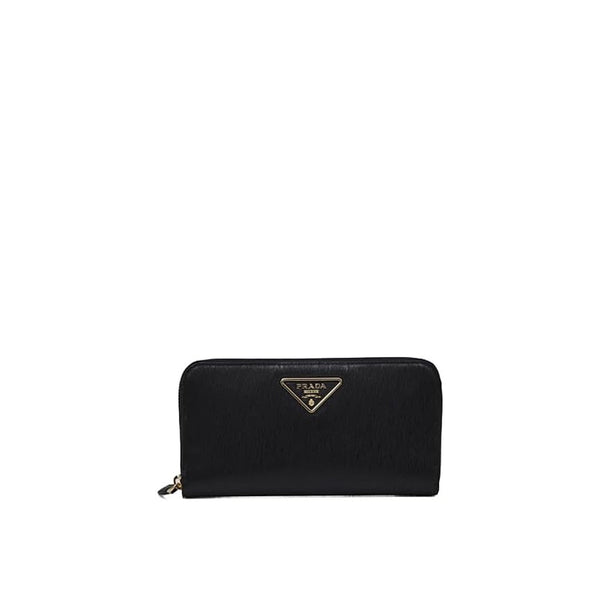 Prada - Cartera de piel con logo - Mujeres - Negro