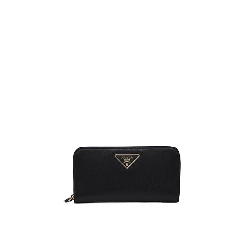 Portefeuille Prada Leather Logo - Femme - Black