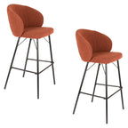 Joa - Bar & Counter Stool - Polyester - Terracotta/Brown