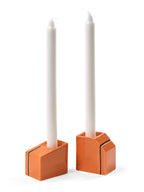 Accessories Silos - Assortiment De 2 Bougeoirs - Porcelaine - Orange