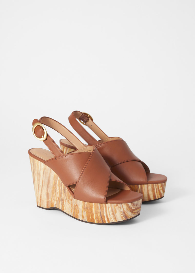 Zapatos Bobbi Sandalia Cuña - Marrón - Mujer