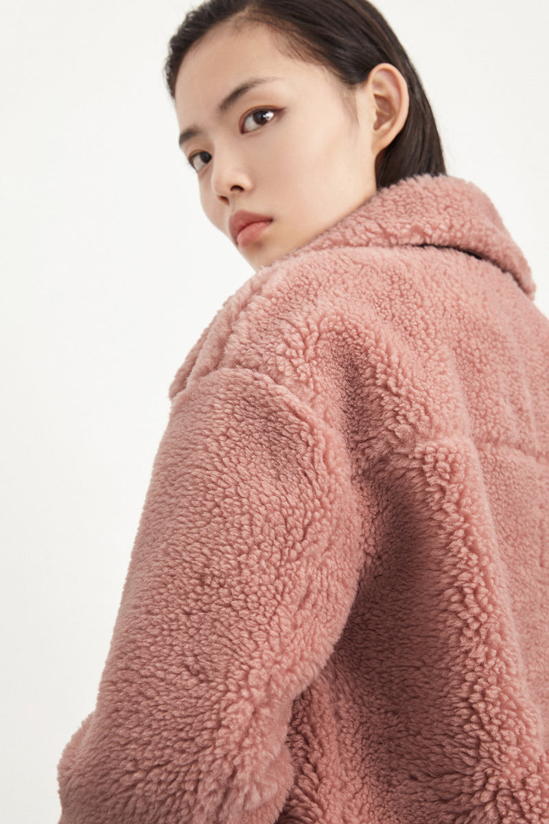 Lily - Manteau De Fourrure - Rose Foncé