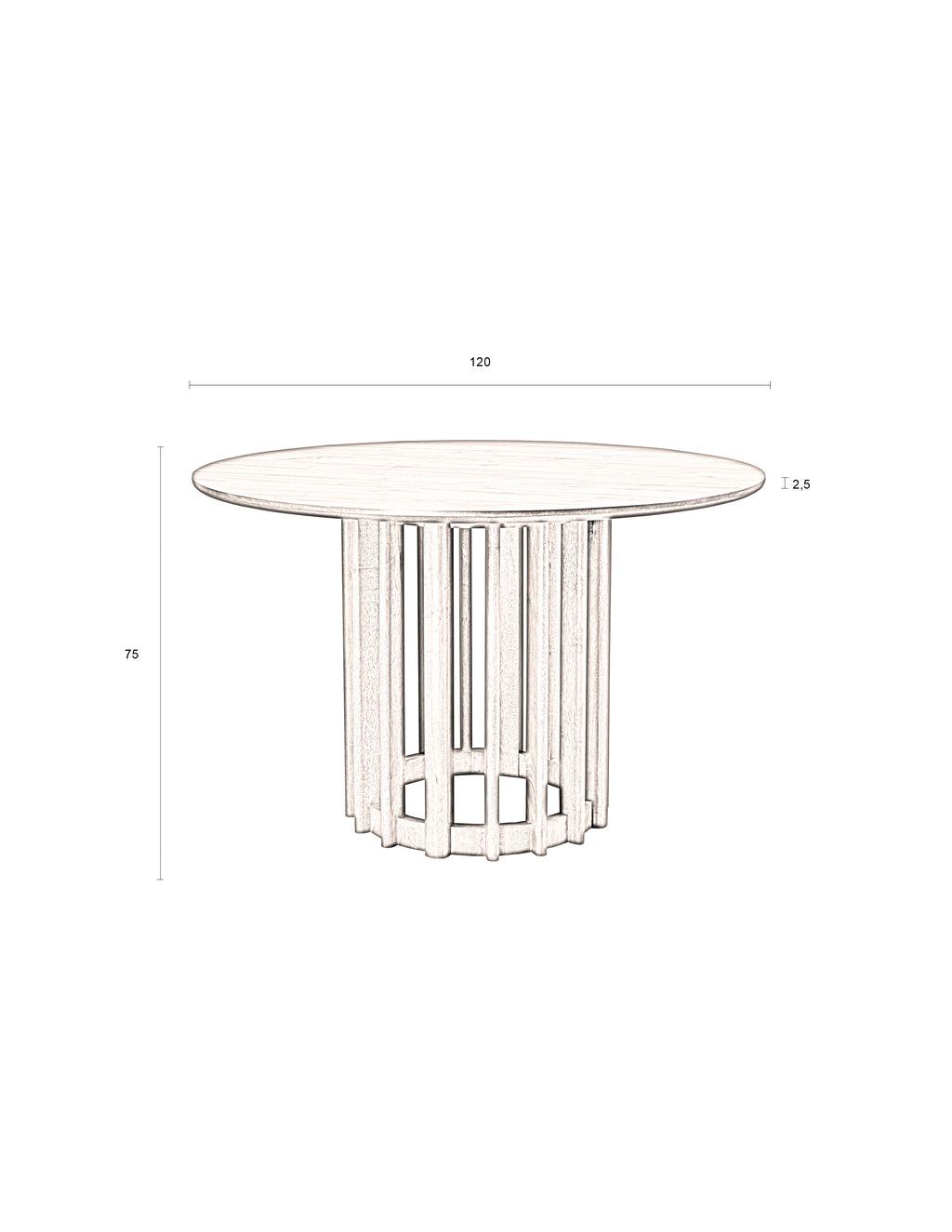 Barlet 120' - Dining Room Table - Wood - Oak/Brown
