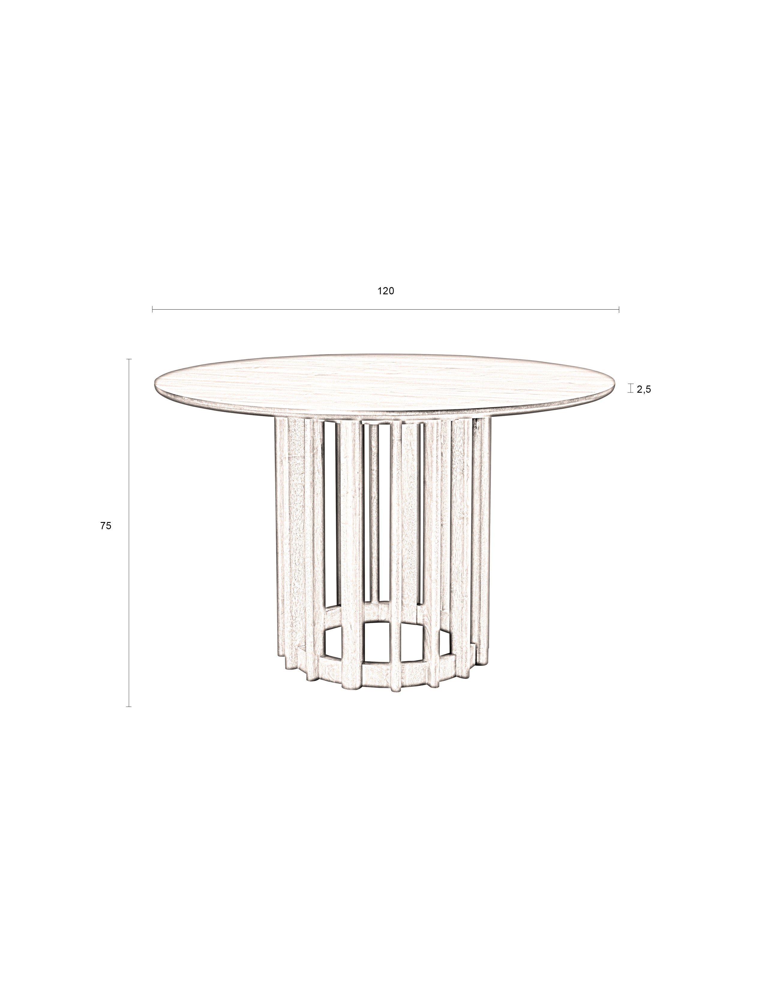 Barlet 120' - Dining Room Table - Wood - Oak/Brown