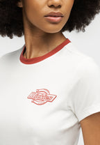 T-shirt con bordi a contrasto donna Plainville - White