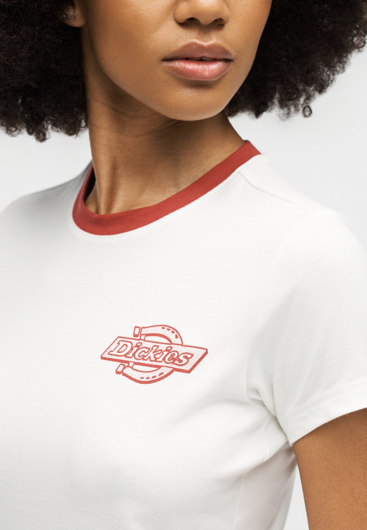 T-shirt con bordi a contrasto donna Plainville - White