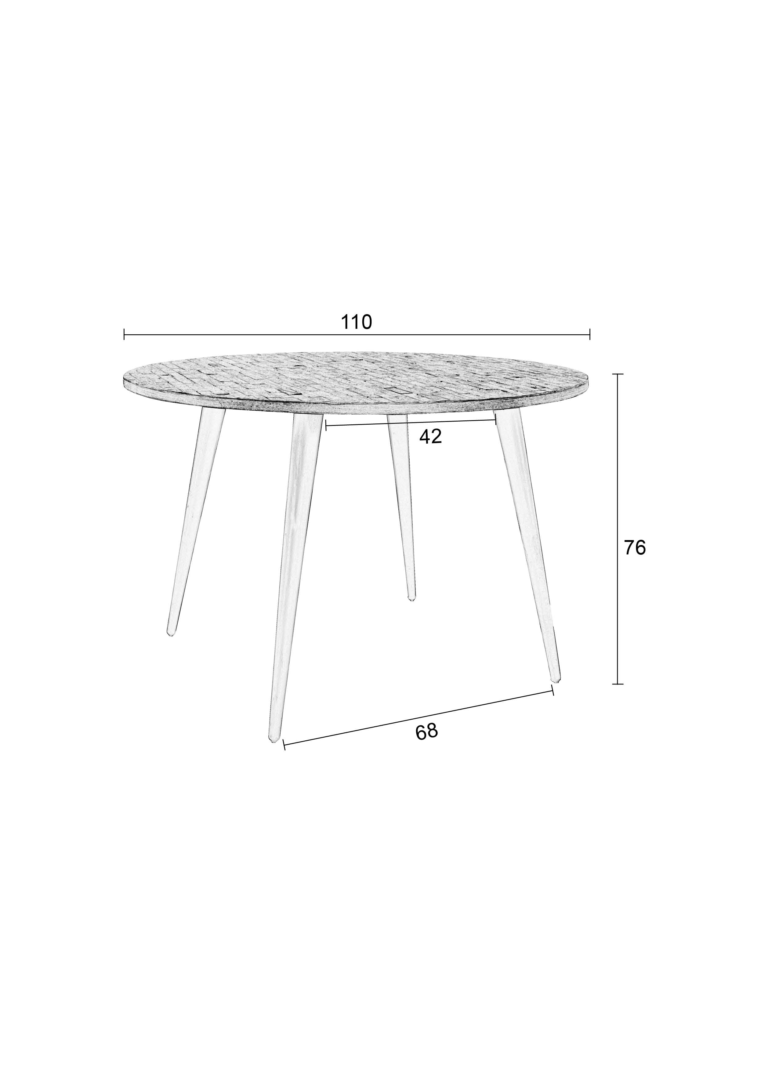 Mo 110' - Dining Room Table - Teak - Black