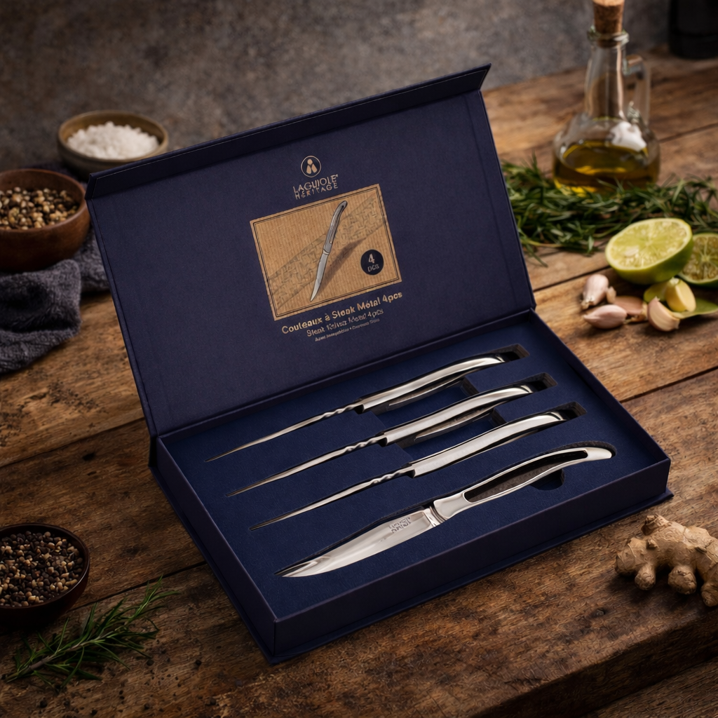 Box Of 4 Table Knives - Metal