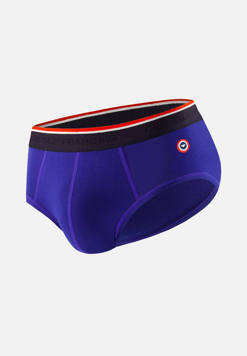 Slip Bleu En Coton Avec Cocarde - Terrible Indigo