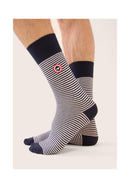 Chaussettes Mi-Hautes Marinière Bleu Marine - Robuste Mariniere Bleu