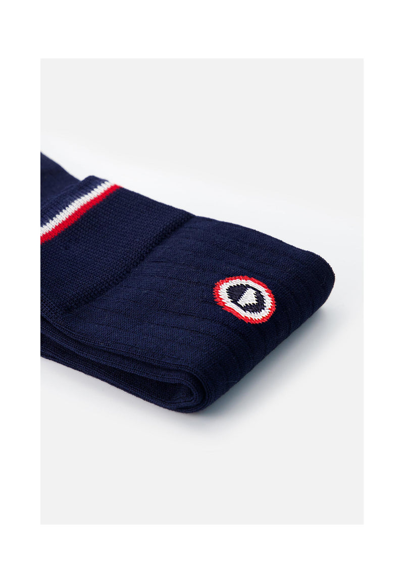 Chaussettes Mi-Hautes Bleu Marine En Fil D'Écosse - Nessy Marine