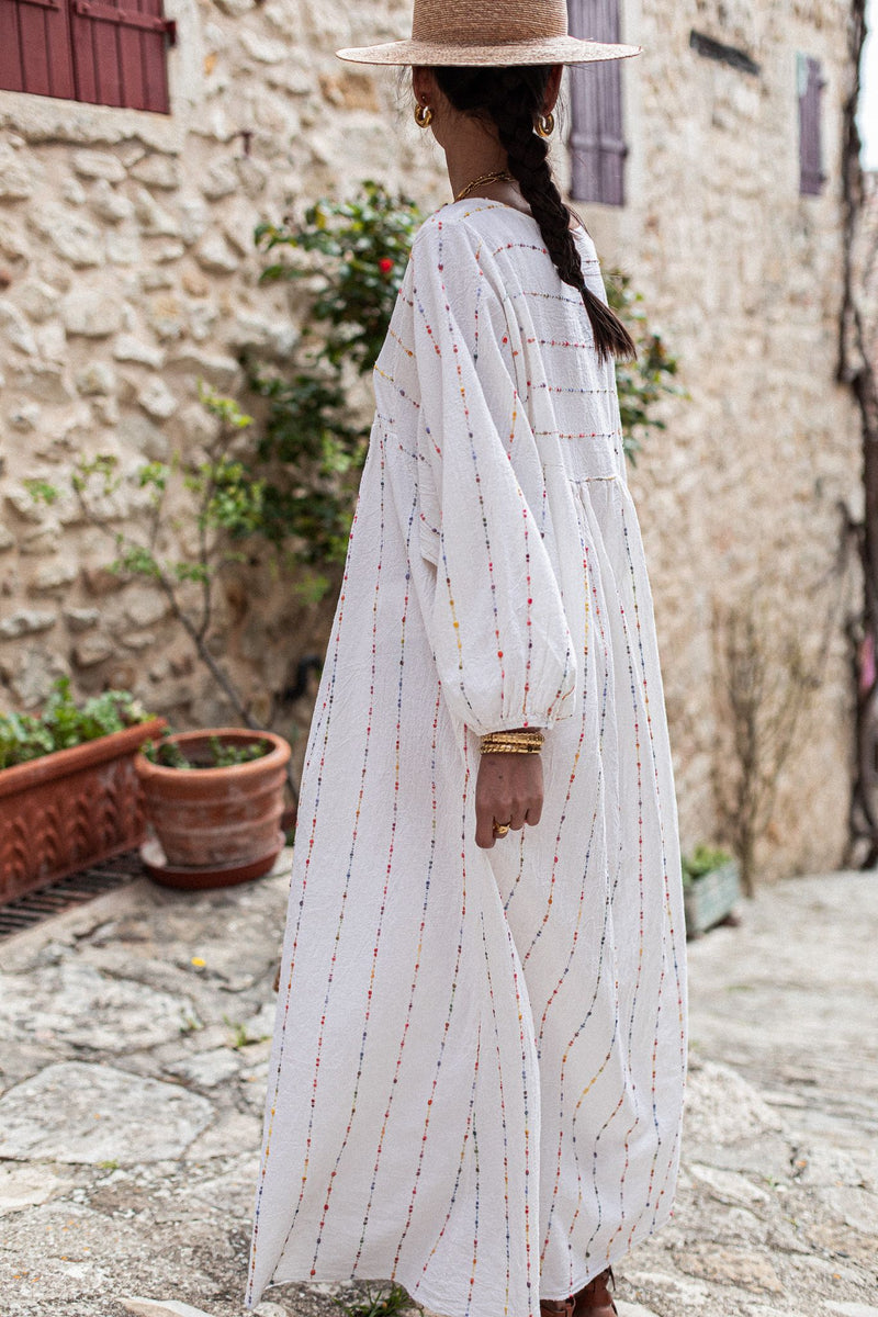 ABELLE Rayée - Robe Gaze De Coton