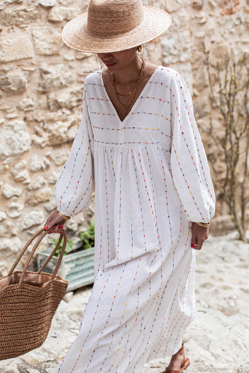 ABELLE Rayée - Robe Gaze De Coton