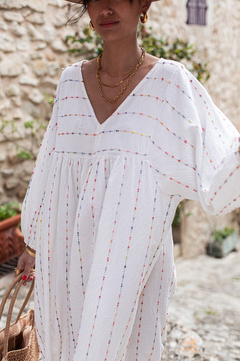 ABELLE Rayée - Robe Gaze De Coton