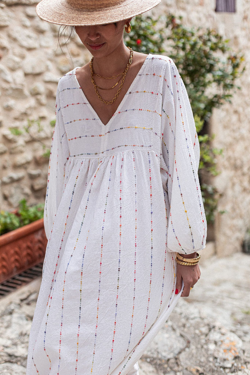 ABELLE Rayée - Robe Gaze De Coton