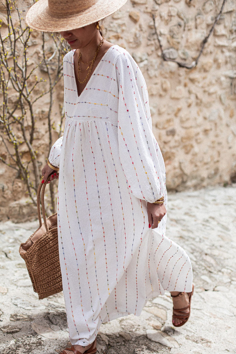 ABELLE Rayée - Robe Gaze De Coton