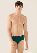 Lot De 10 Slips En Coton - Slips Moutarde Vert Sapin Gris Chiné Rouge Cerise Bleu Jean Marine Blanc Noir Topaz Mint Green