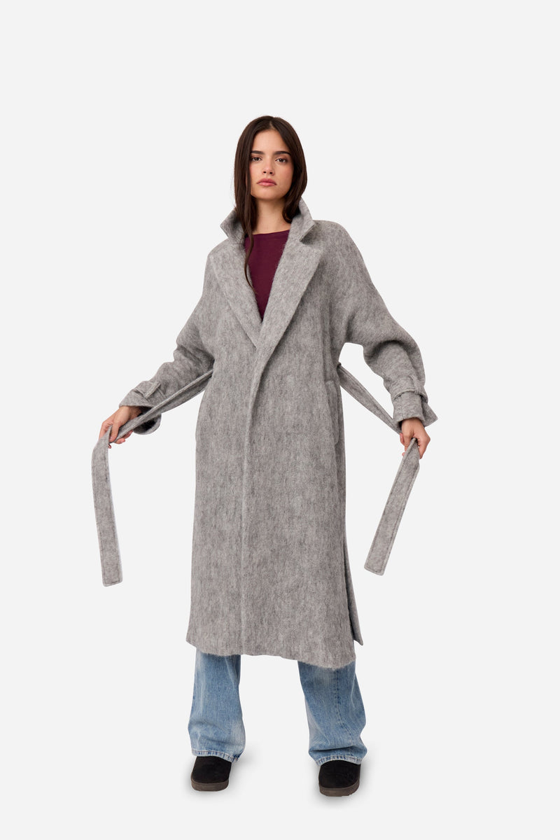 Manteau D'Alpaga Gris