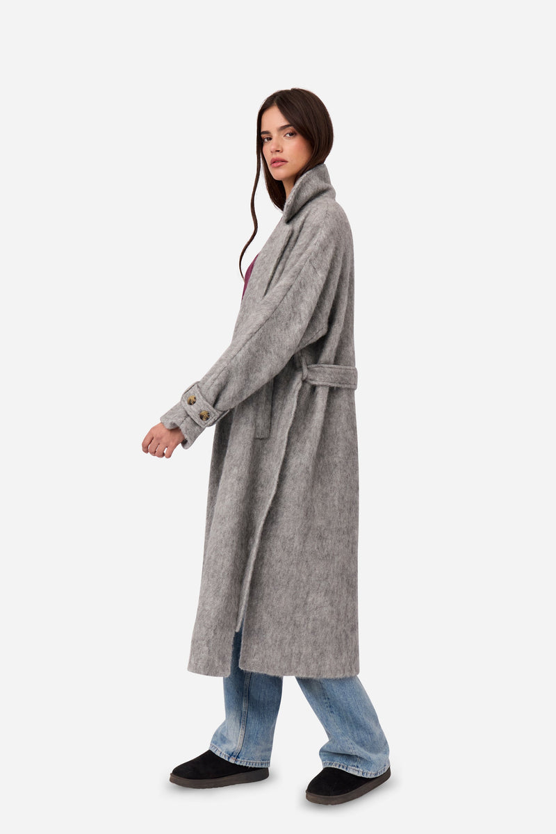 Manteau D'Alpaga Gris