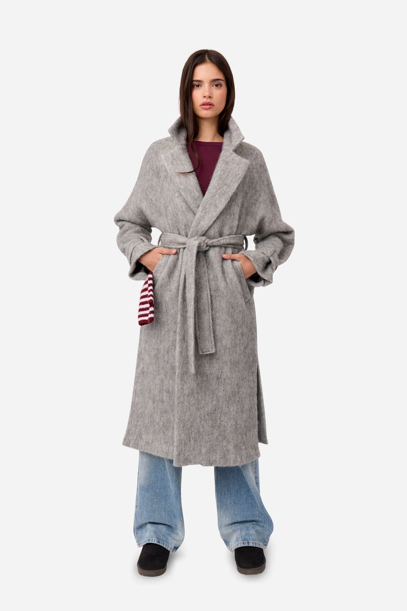 Manteau D'Alpaga Gris