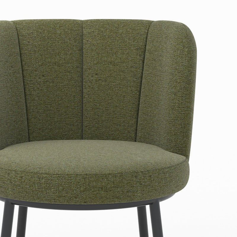 Chaise Aby en tissu vert chiné