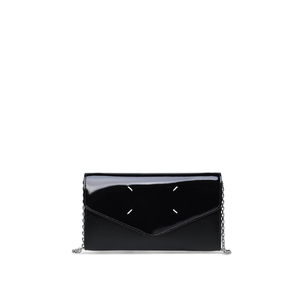 Maison Margiela - Cartera de piel con cadena con cuatro puntadas - Mujeres - Negro
