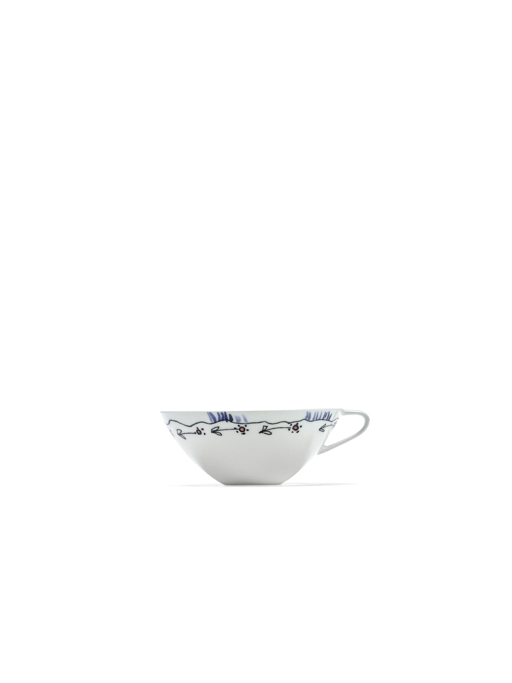 Midnight Flowers - Lot De 2 Tasses À Café Basses - Porcelaine Bone China - Anemone Milk