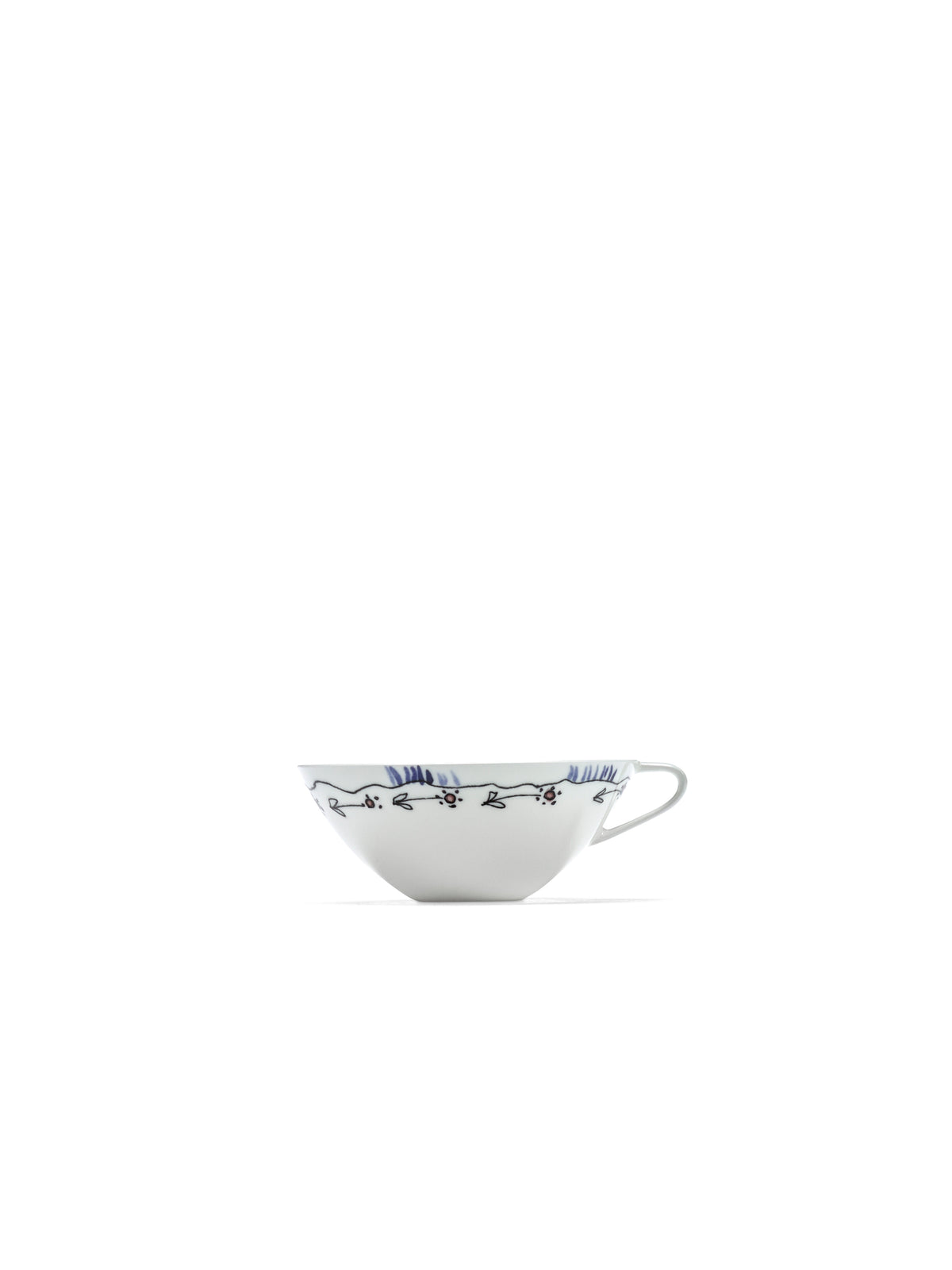 Midnight Flowers - Lot De 2 Tasses À Café Basses - Porcelaine Bone China - Anemone Milk