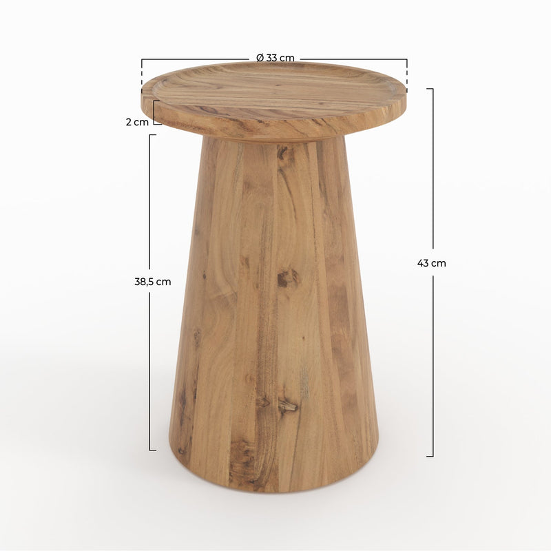 Table d'appoint Capucine en bois massif d'acacia