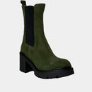 Chelsea Boots Ann Tuil Acajou - Velours Kaki