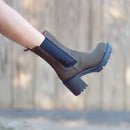 Chelsea Boots Ann Tuil Acajou - Velours Taupe