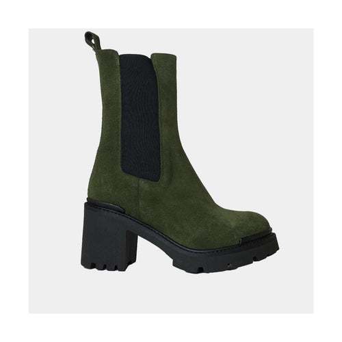 Chelsea Boots Ann Tuil Acajou - Velours Kaki