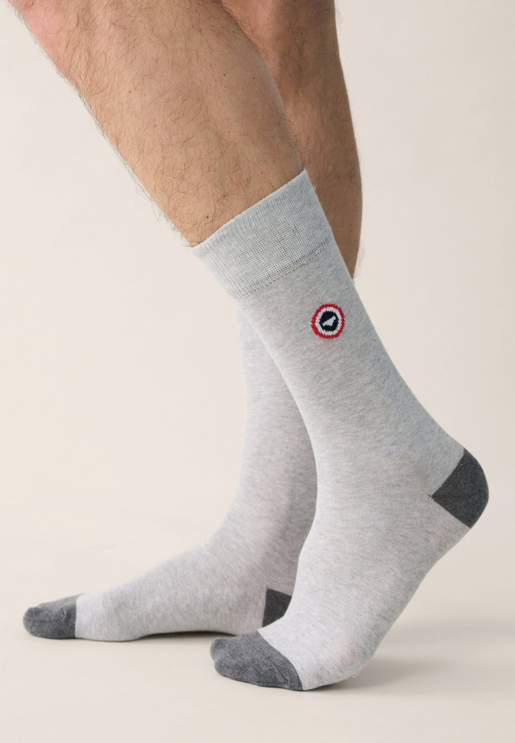 Robuste Patterned Mid-Calf Socks - Light Grey Anthracite Grey