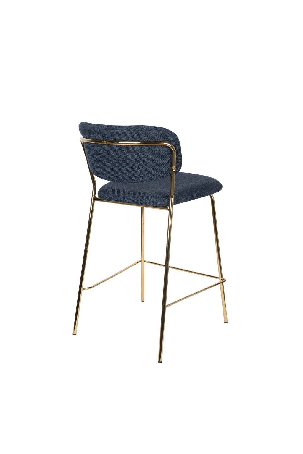 Jolien - Bar & Counter Stool - Fabric - Gold/Dark Blue