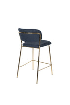 Jolien - Bar & Counter Stool - Fabric - Gold/Dark Blue