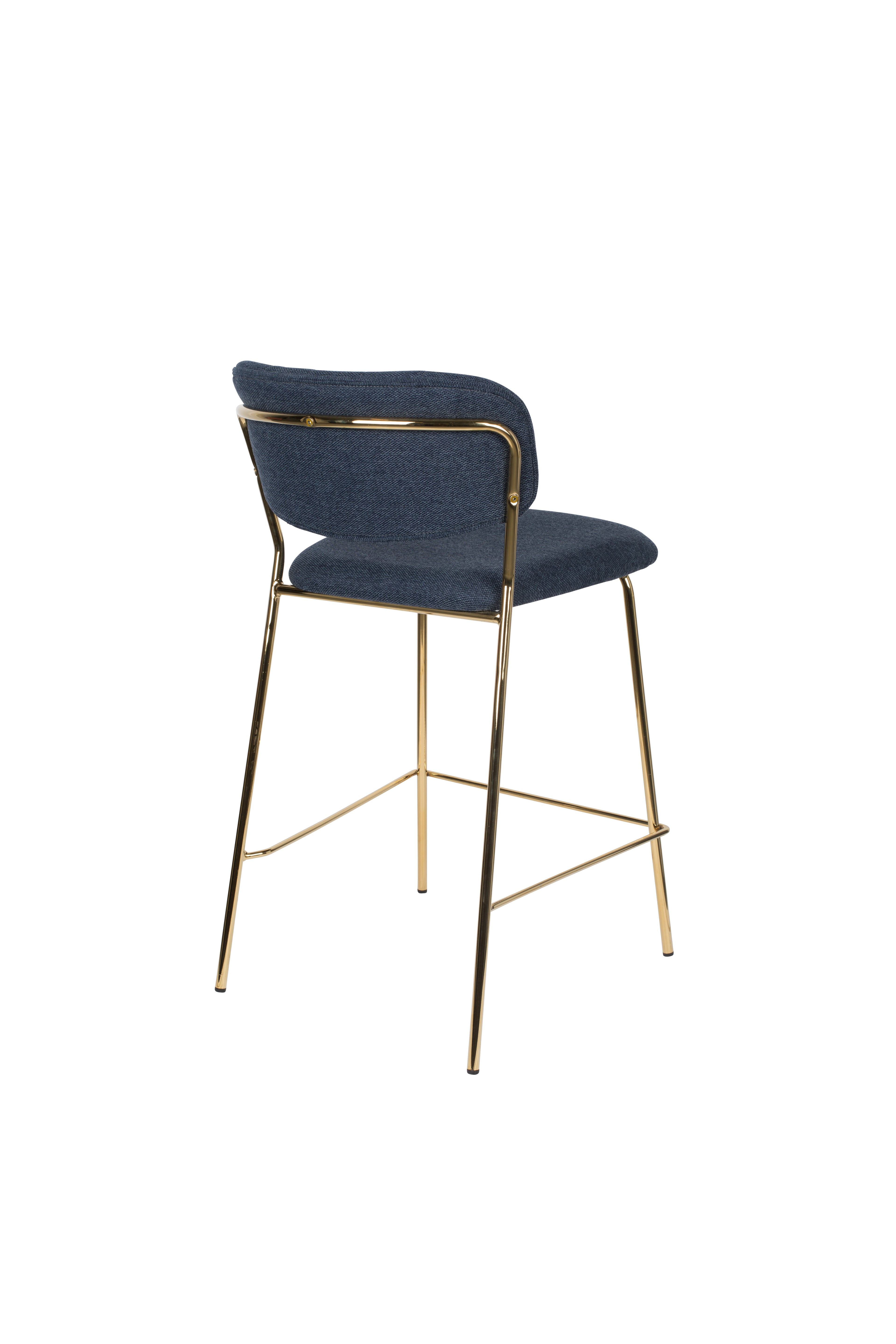 Jolien - Bar & Counter Stool - Fabric - Gold/Dark Blue