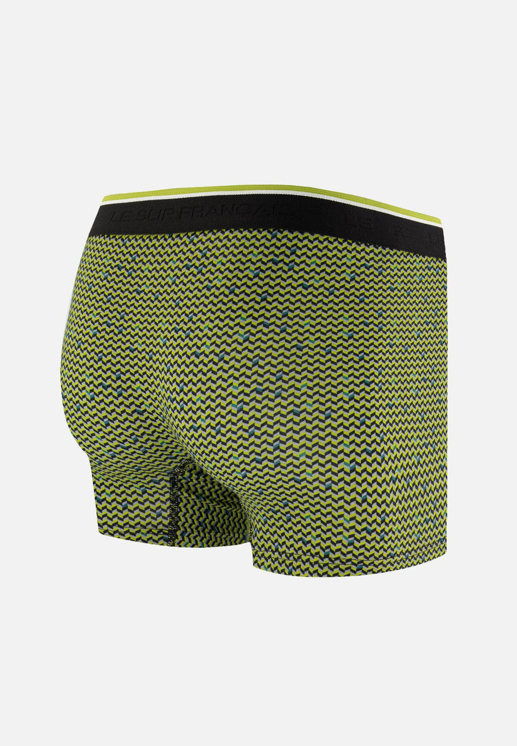 Boxer Marius Chevron En Coton - Jaune Anis