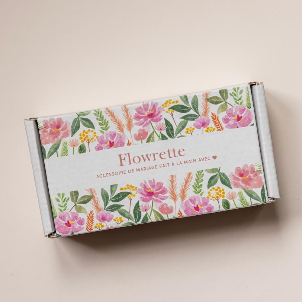 Peigne Fleurs En Papier Blanc Et Doré