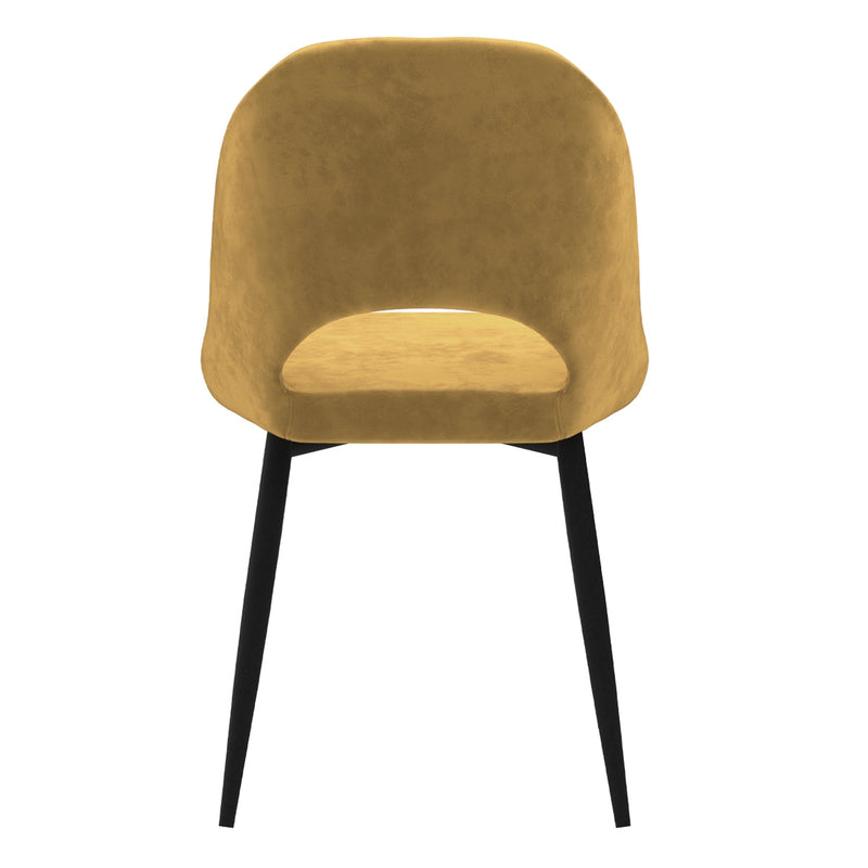 Chaise Pénélope en velours jaune (lot de 2)