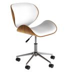 Baudoin - Silla de Oficina Giratoria de Piel Sintética Blanca