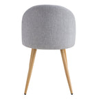 Cozy - Set of 2 Chairs in Light Gray Fabric and Metal Legs