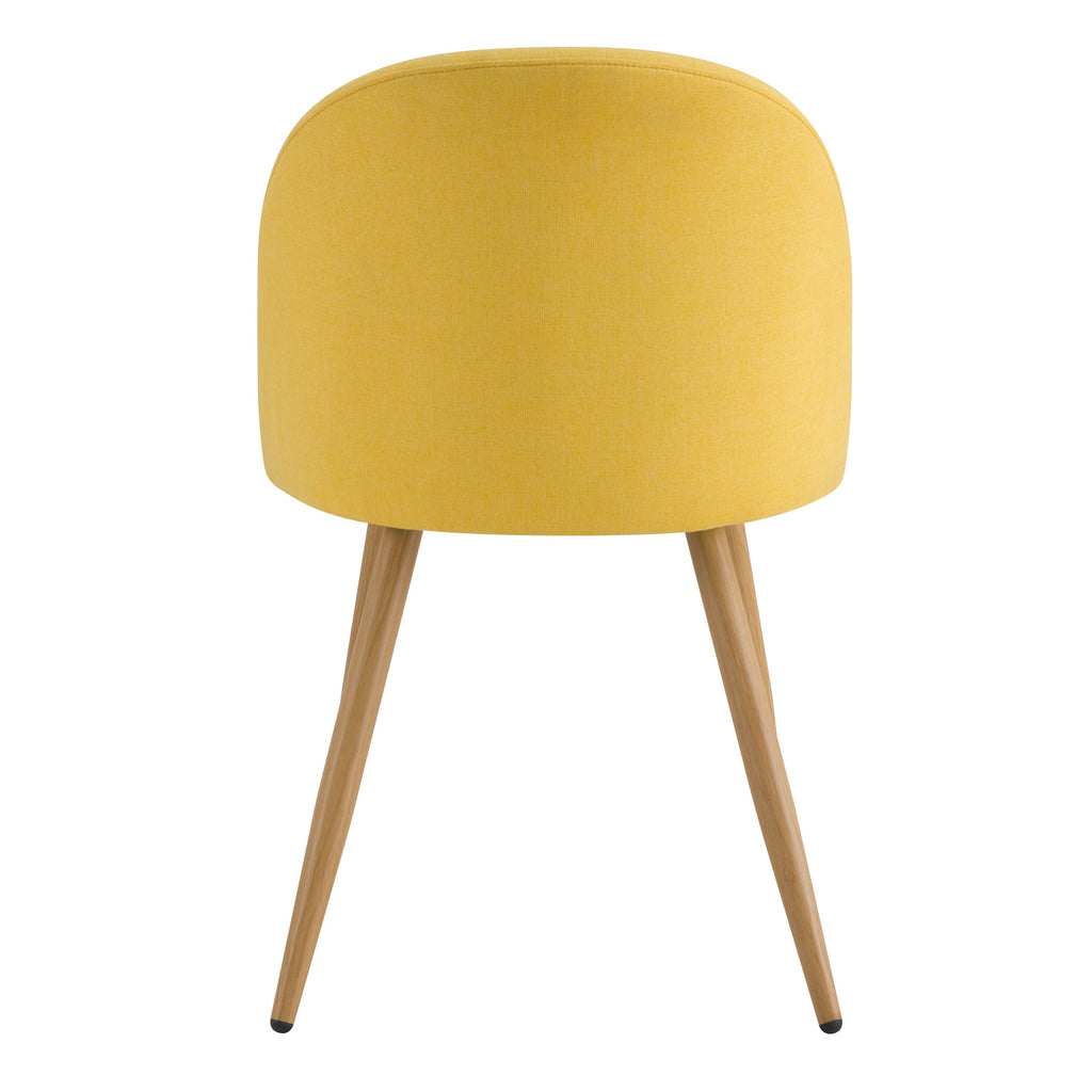 Cozy - Set of 2 Chairs in Yellow Fabric and Metal Legs